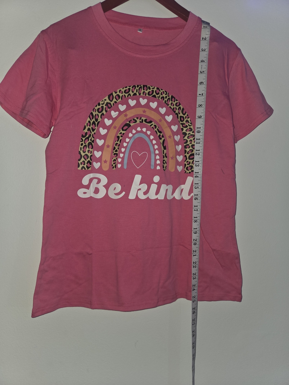 Girls' Pink "Be Kind" Rainbow Graphic Short-Sleeve Tee